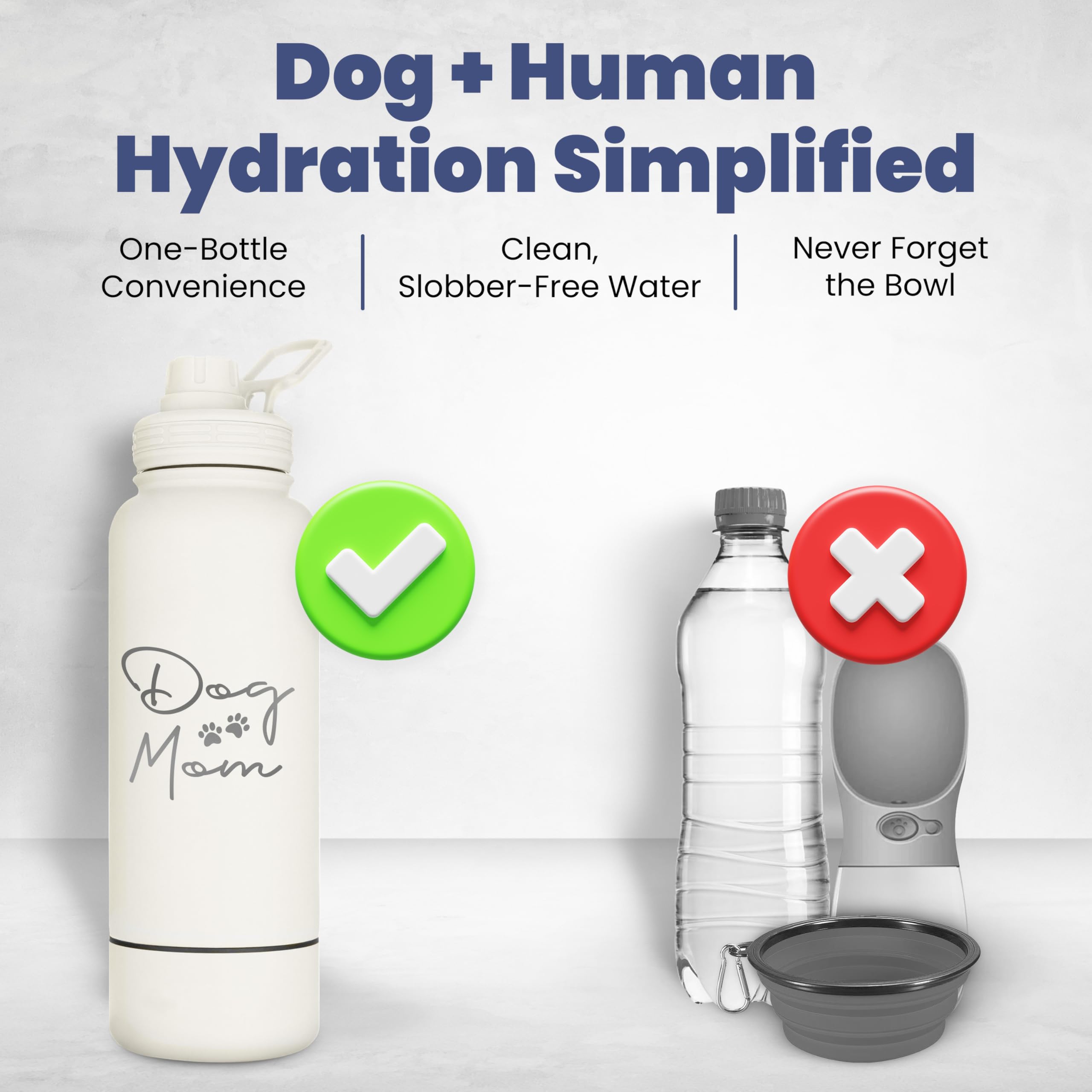 Rubyloo bottle with detachable bottom dog bowl for pup drinking ease