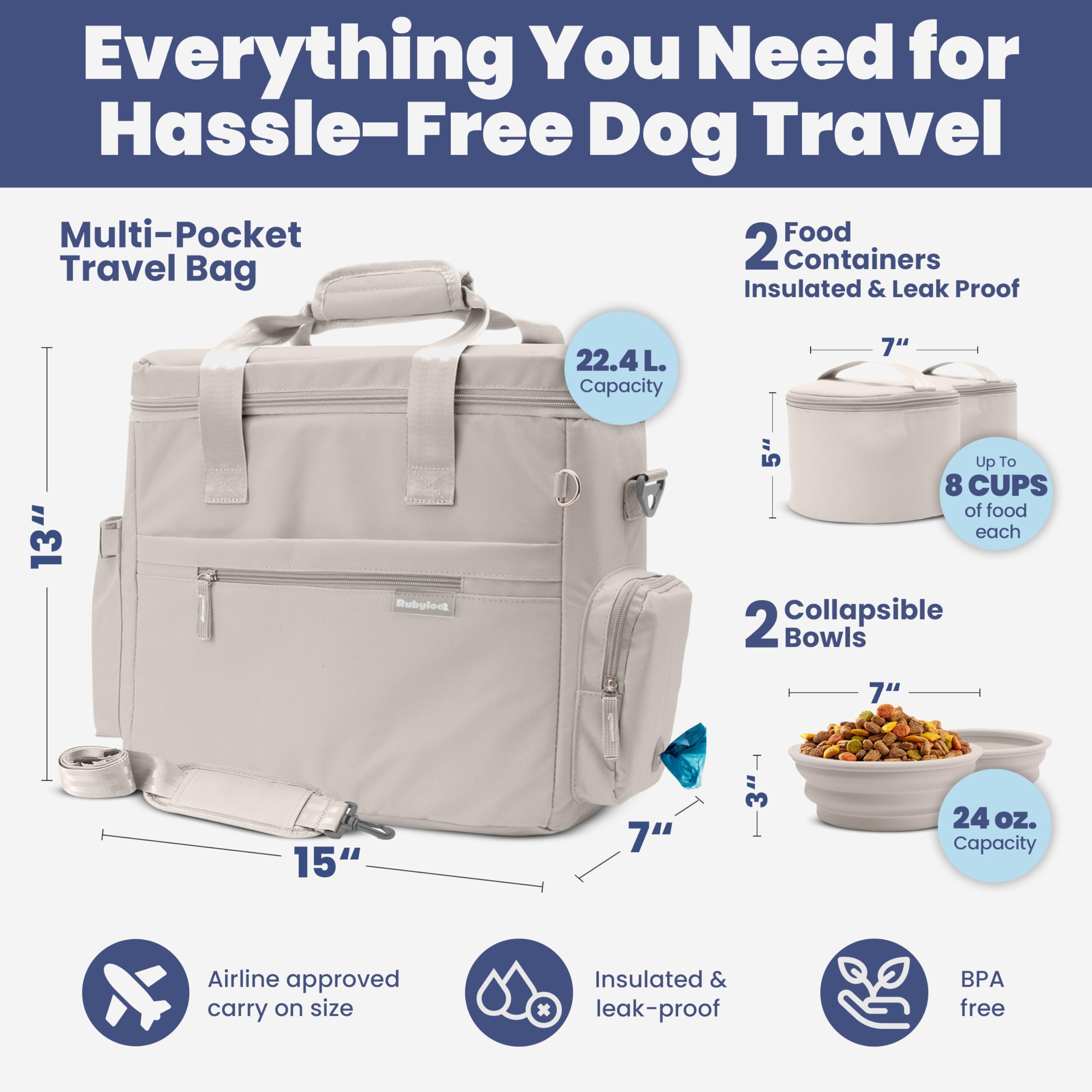 Rubyloo leak-proof food containers prevent spills during trips.