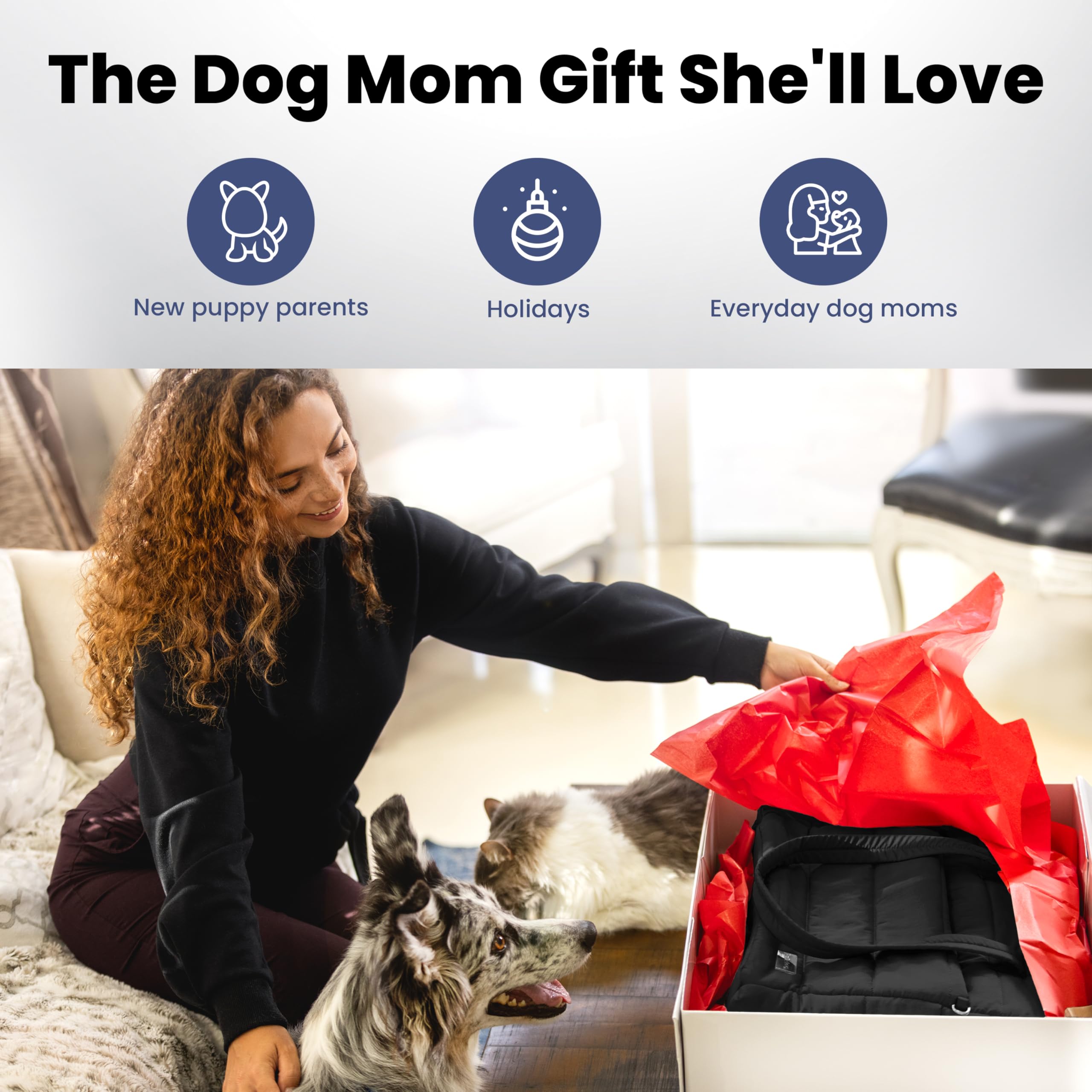 Rubyloo Puffer Dog Travel Bag gift-ready packaging, perfect dog mom gift