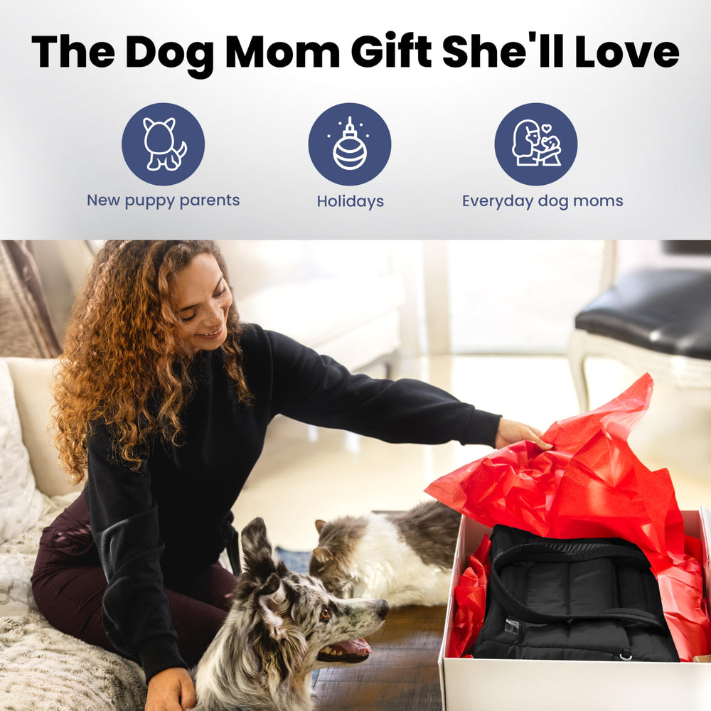 Rubyloo Puffer Dog Travel Bag gift-ready packaging, perfect dog mom gift