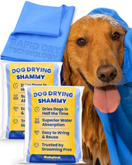 Rubyloo shammy dog towel in large size drying a wet dog
