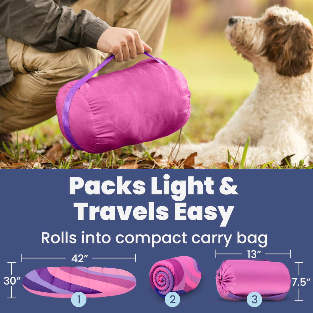Rubyloo travel dog bed with tear-resistant stitching detail