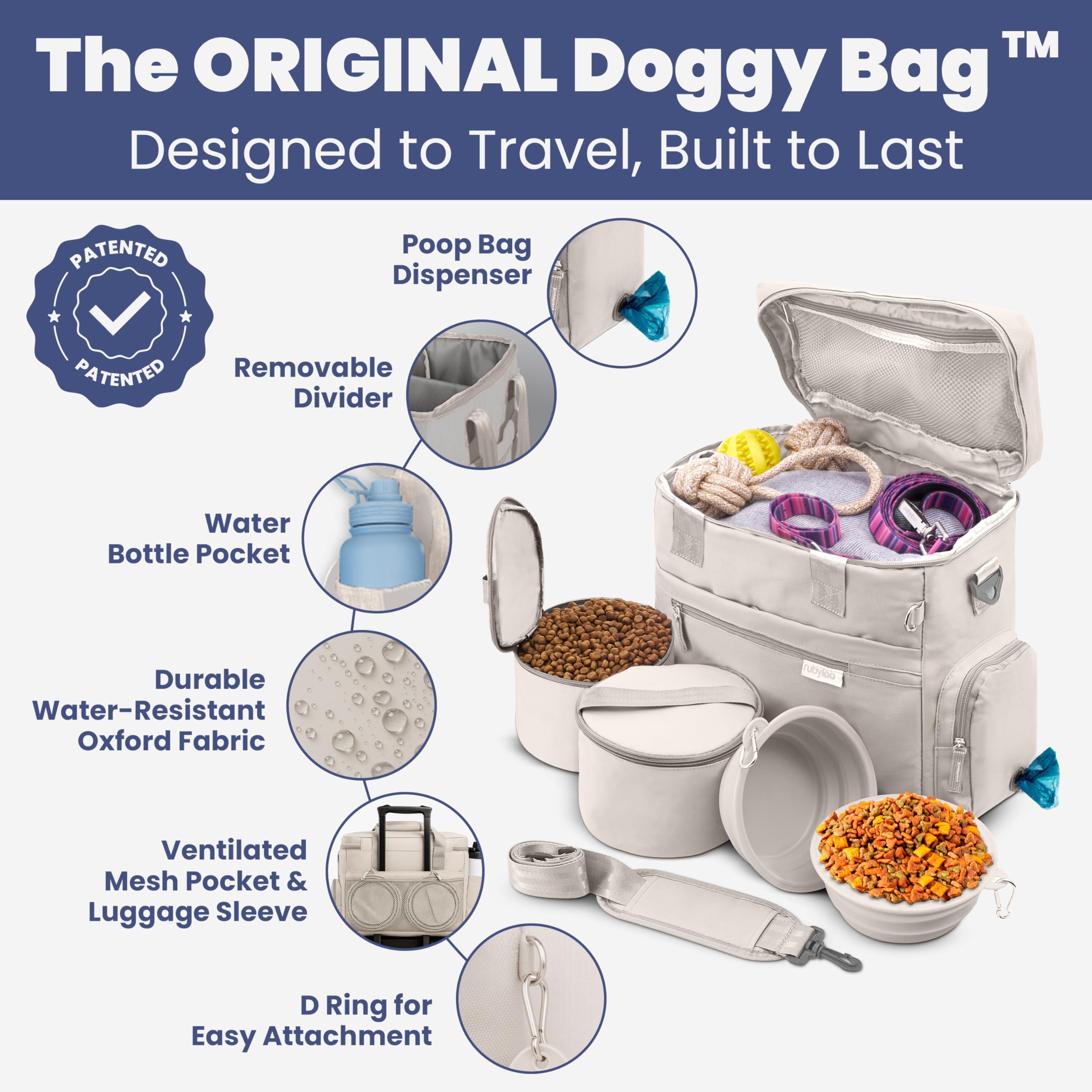 Rubyloo two BPA-free collapsible bowls ready for on the go meals.