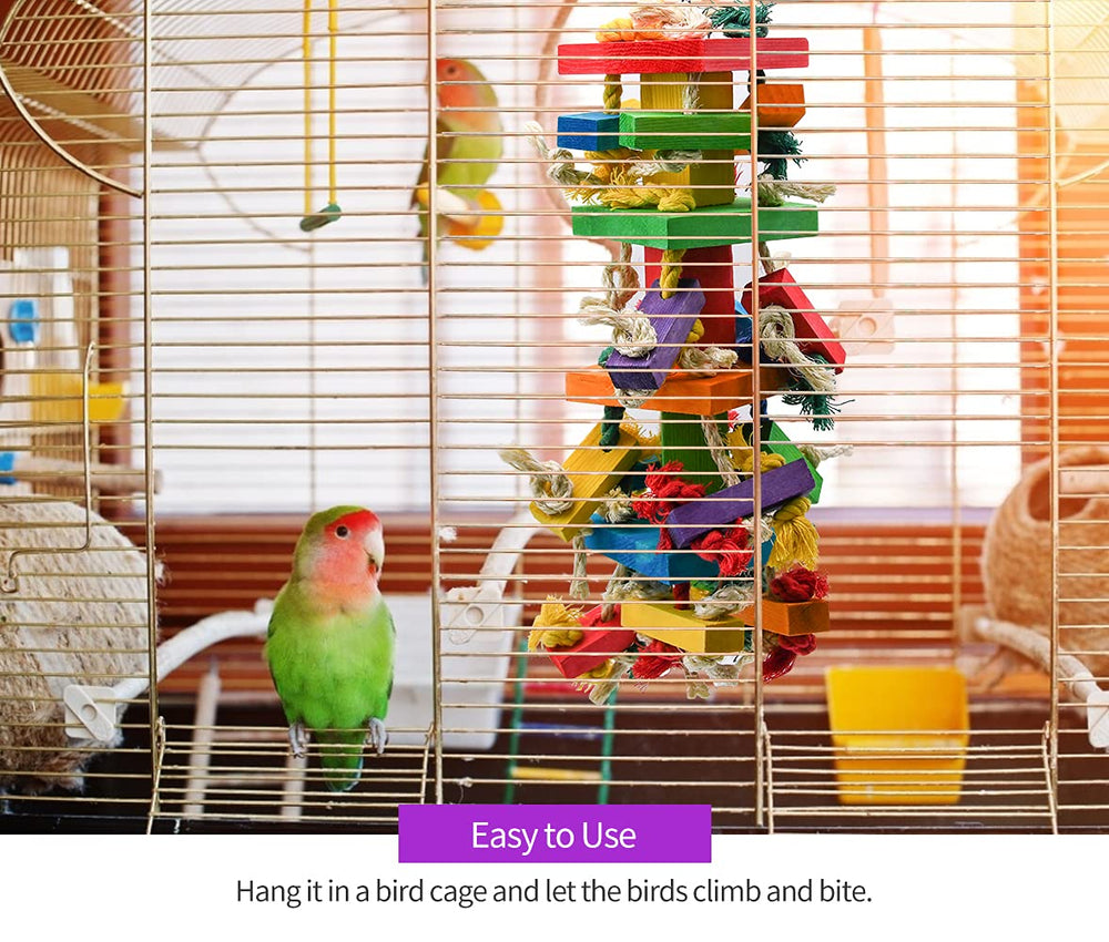 RUBY.Q durable bite-resistant beak-friendly parrot toy for heavy chewers