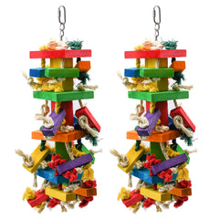 RubyQ large parrot toy, 20in colorful design for engaging chewing.
