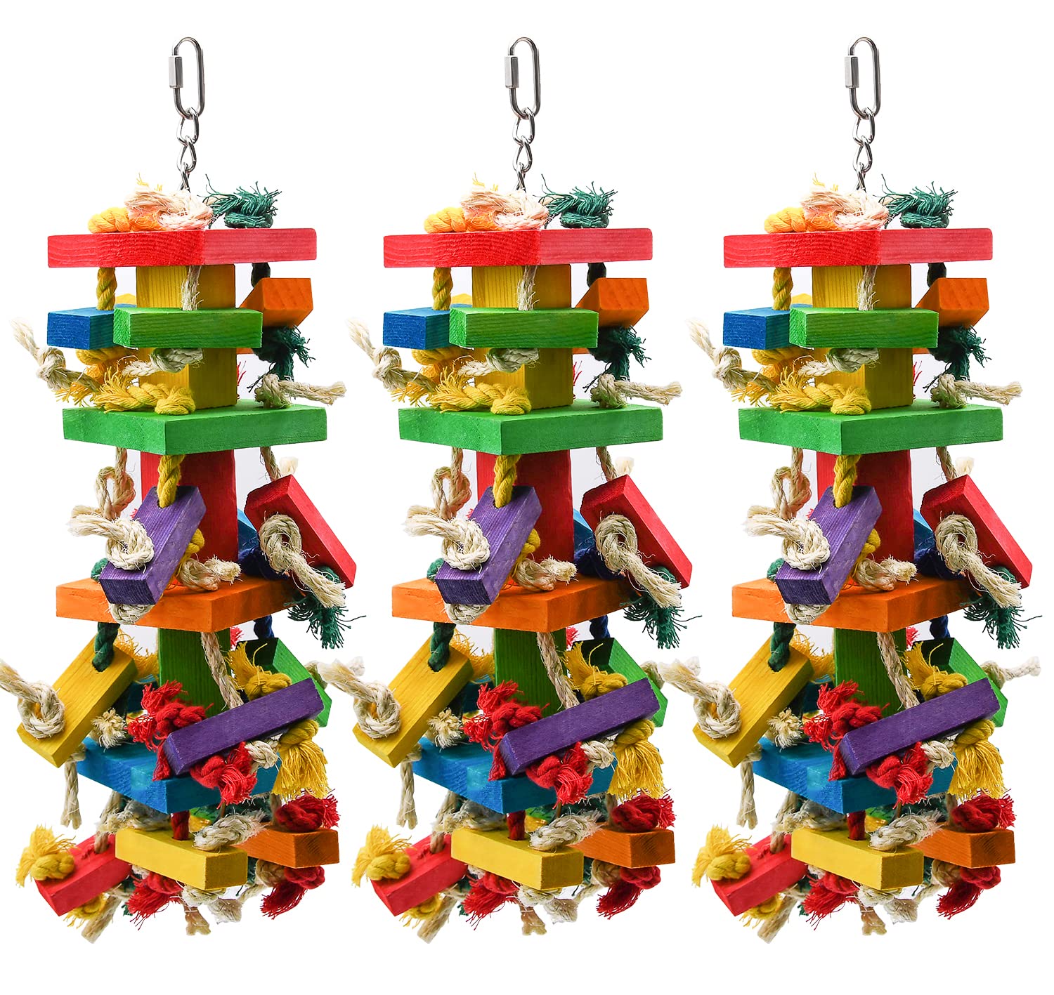 RUBY.Q large parrot toy 20-inch in vibrant colors inviting chewing and play