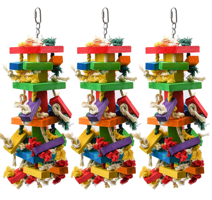 RUBY.Q large parrot toy 20-inch in vibrant colors inviting chewing and play