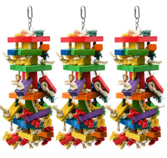RUBY.Q large parrot toy 20-inch in vibrant colors inviting chewing and play