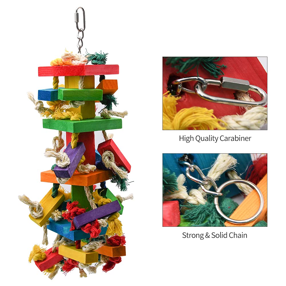 RUBY.Q natural wooden toy for large macaws and big parrots
