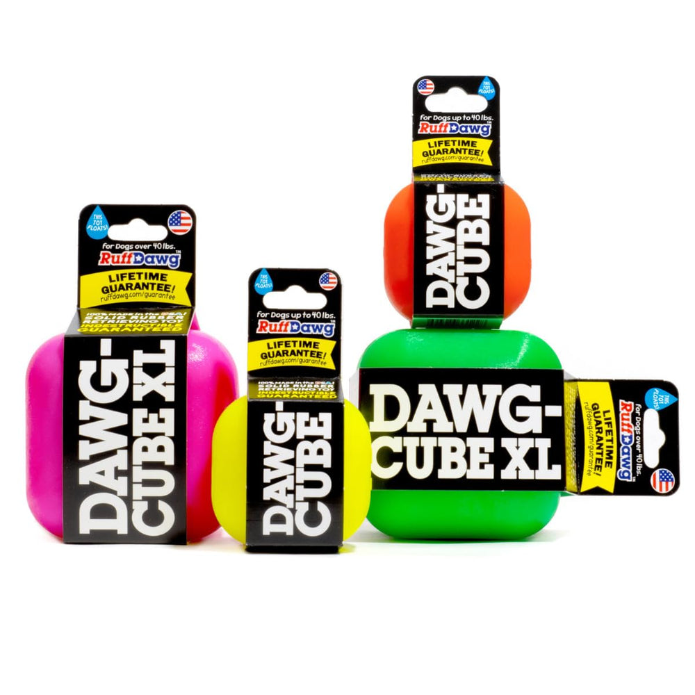 Ruff Dawg Cube with thick rubber profile supports durable chew sessions.