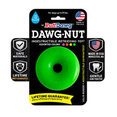 Ruff Dawg Dawg-Nut Medium donut toy for aggressive chewers, durable chew.