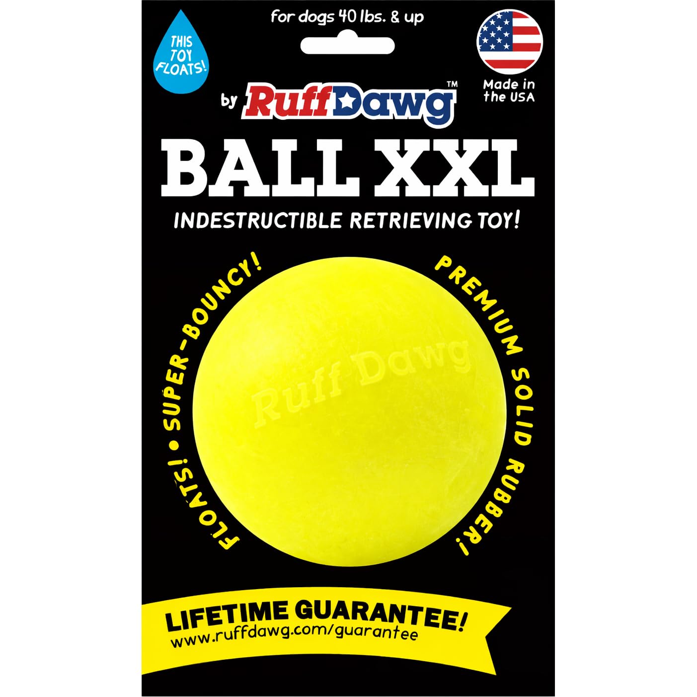 Ruff Dawg durable fetch ball in action for tough chewers.