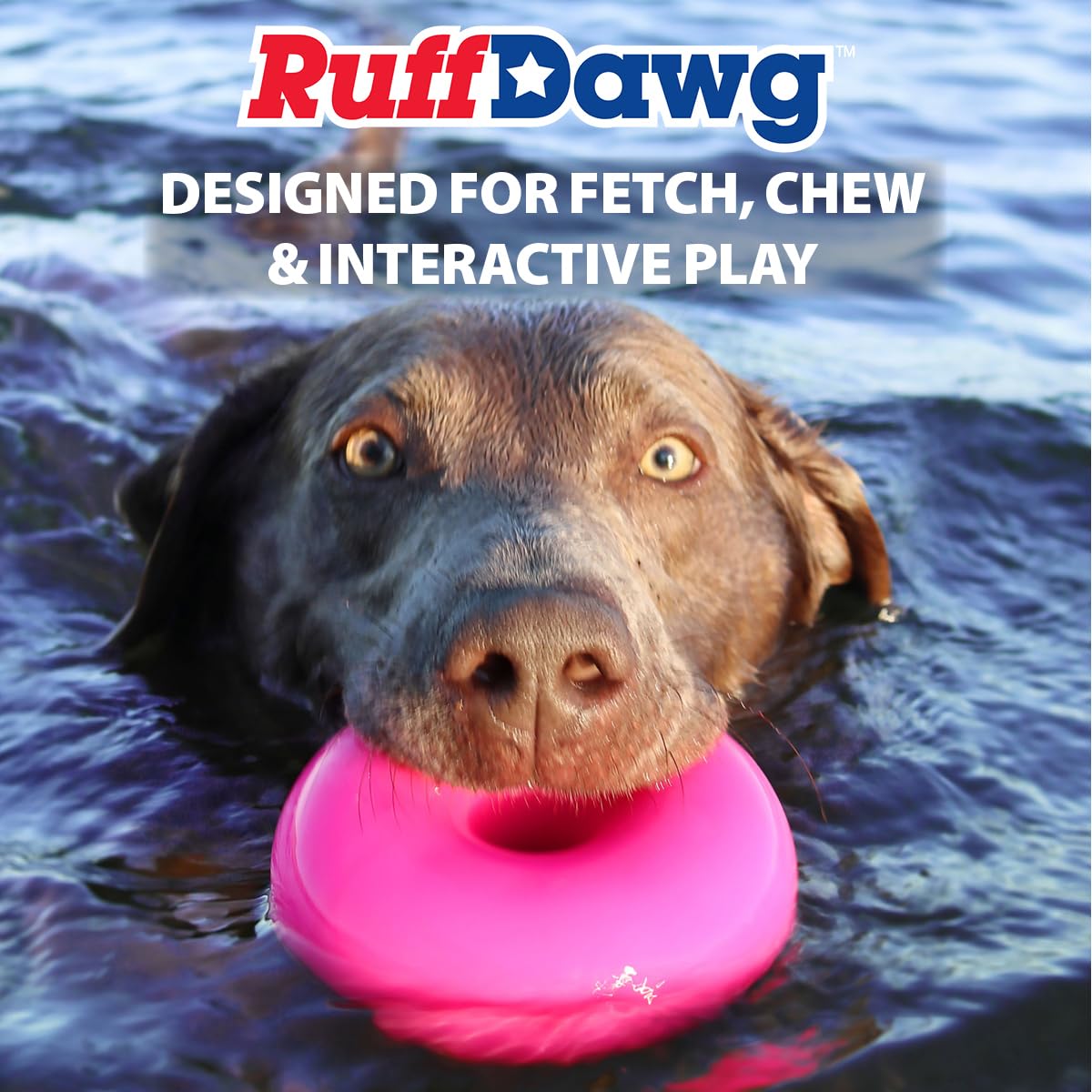 Ruff Dawg USA-made rubber toy from safe, BPA-free materials.