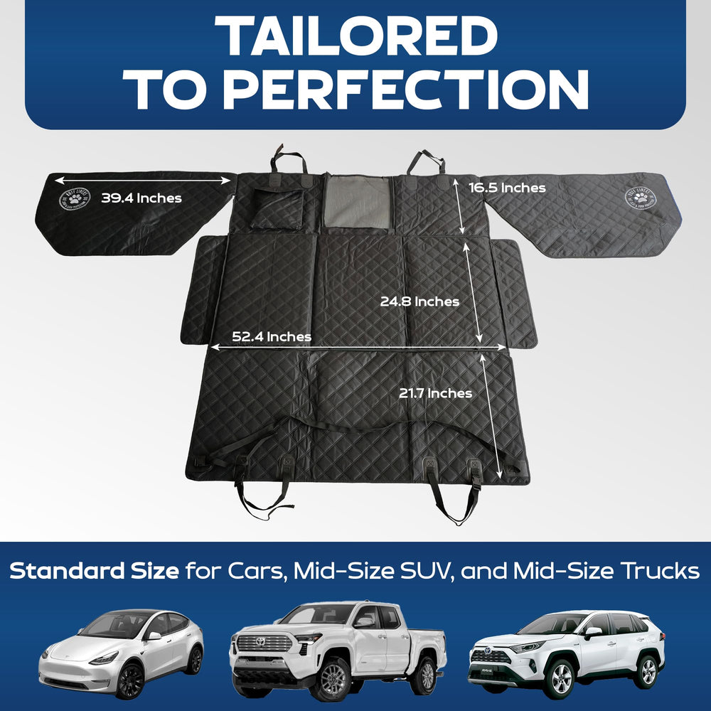 Easy-install design with anchors and non-slip underside for secure pet travel.