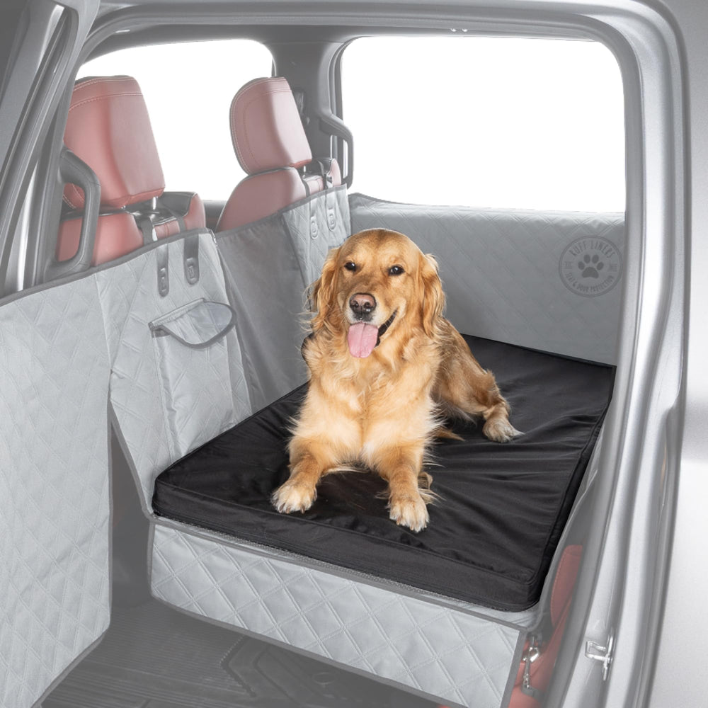 Ruff Liners standard dog bed on car back seat with secure, non-slip comfort.