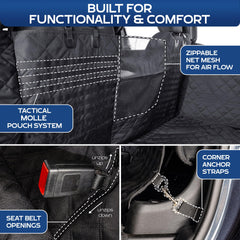Ruff Liners waterproof back seat cover shields against spills and dirt during trips.