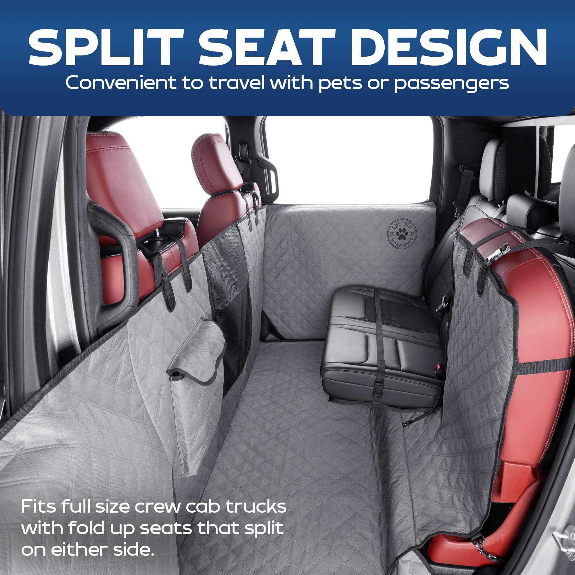 Ruff Liners with anchor system secures back seat for a safe ride.