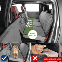 Ruff Liners XL back-seat extender keeps large dogs relaxed on road trips.
