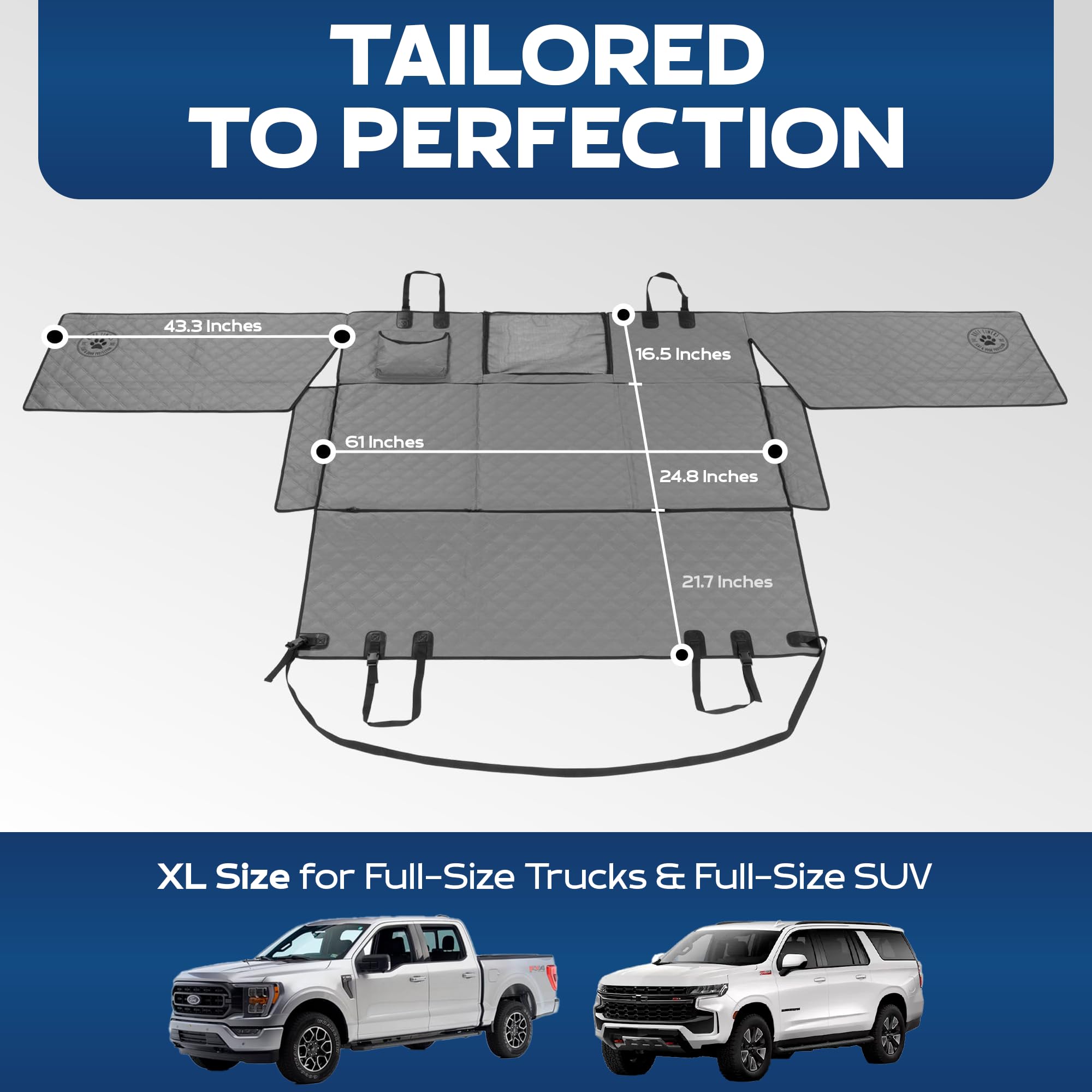 Ruff Liners XL back-seat extender enables quick, secure installation.