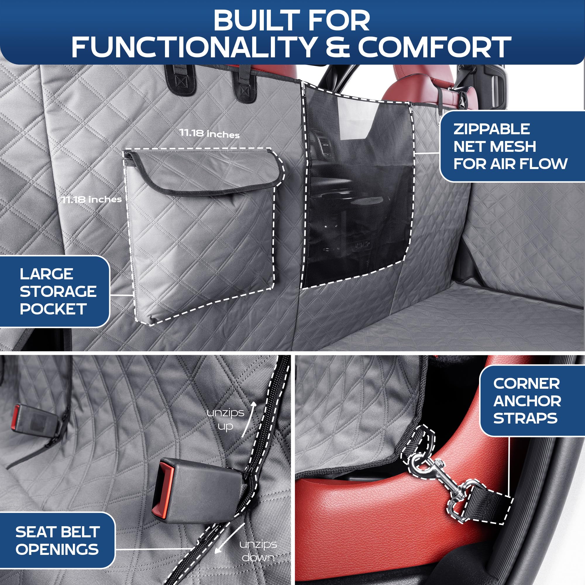Ruff Liners split-seat design allows access to folded seats.