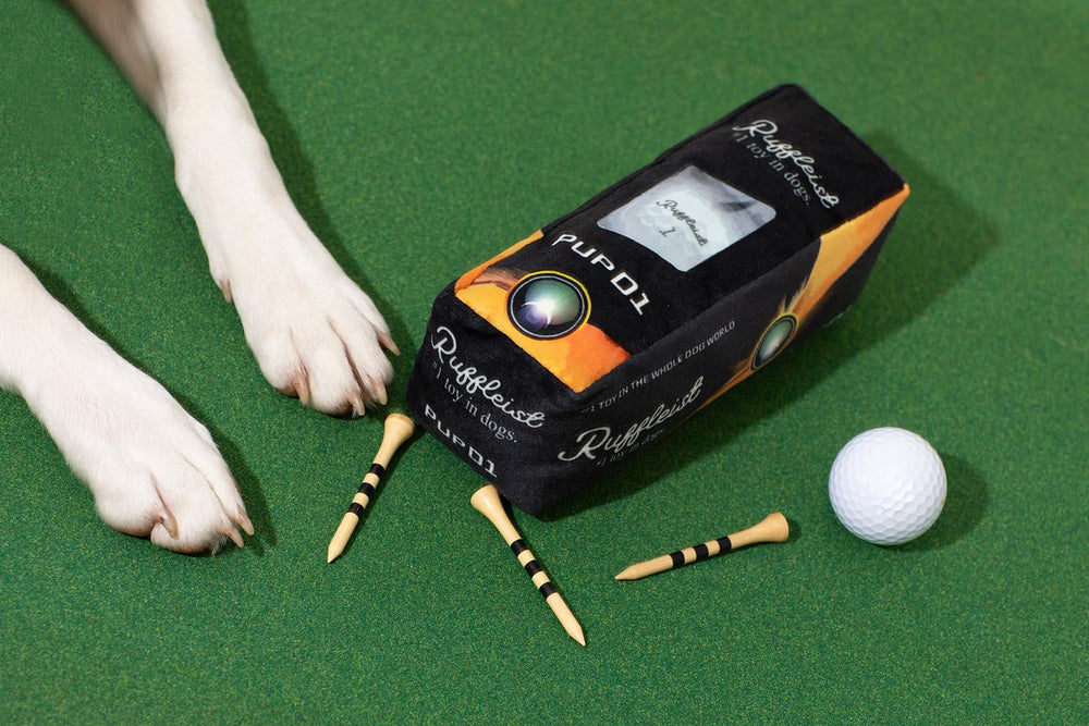 Ruff Puff plush dog toy round-ball design for gentle chewing