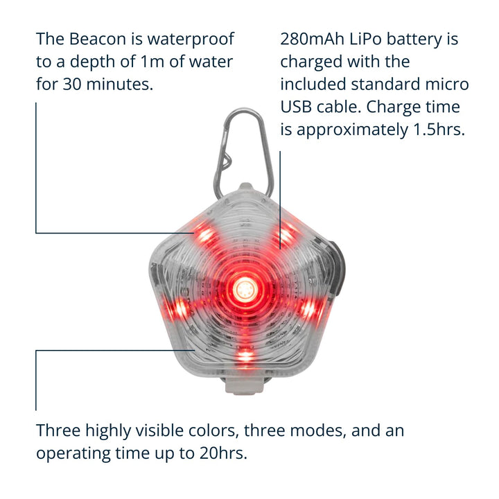 Ruffwear Beacon shows three modes for balanced visibility during night hikes