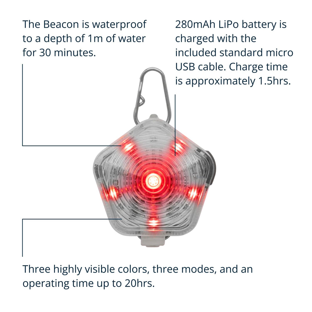 Ruffwear Beacon shows three modes for balanced visibility during night hikes