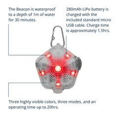 Ruffwear Beacon shows three modes for balanced visibility during night hikes