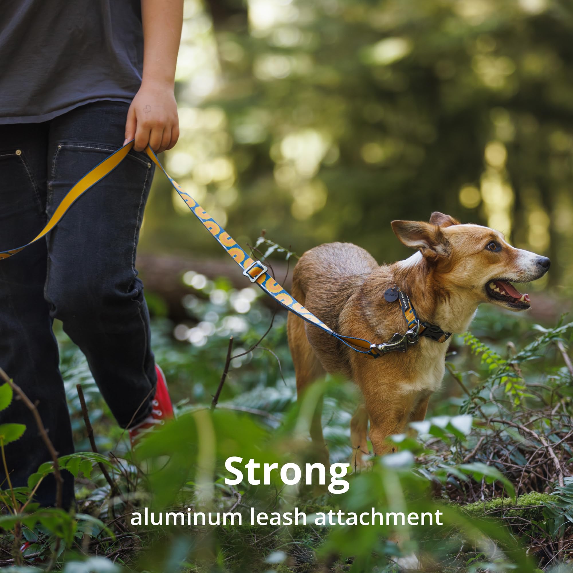 Ruffwear Crag Collar features a dedicated ID attachment for easy identification.