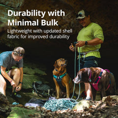 Ruffwear Flagline adjustment points show six-point fit for secure wear.