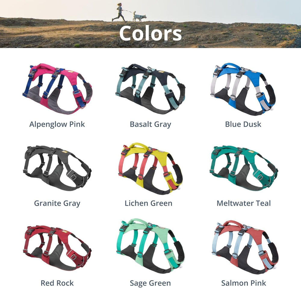 Ruffwear Flagline worn on a trail run shows freedom of movement.