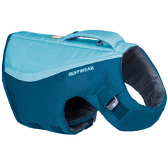 Ruffwear Float Coat close-up showing buoyant panels for confident swimming.