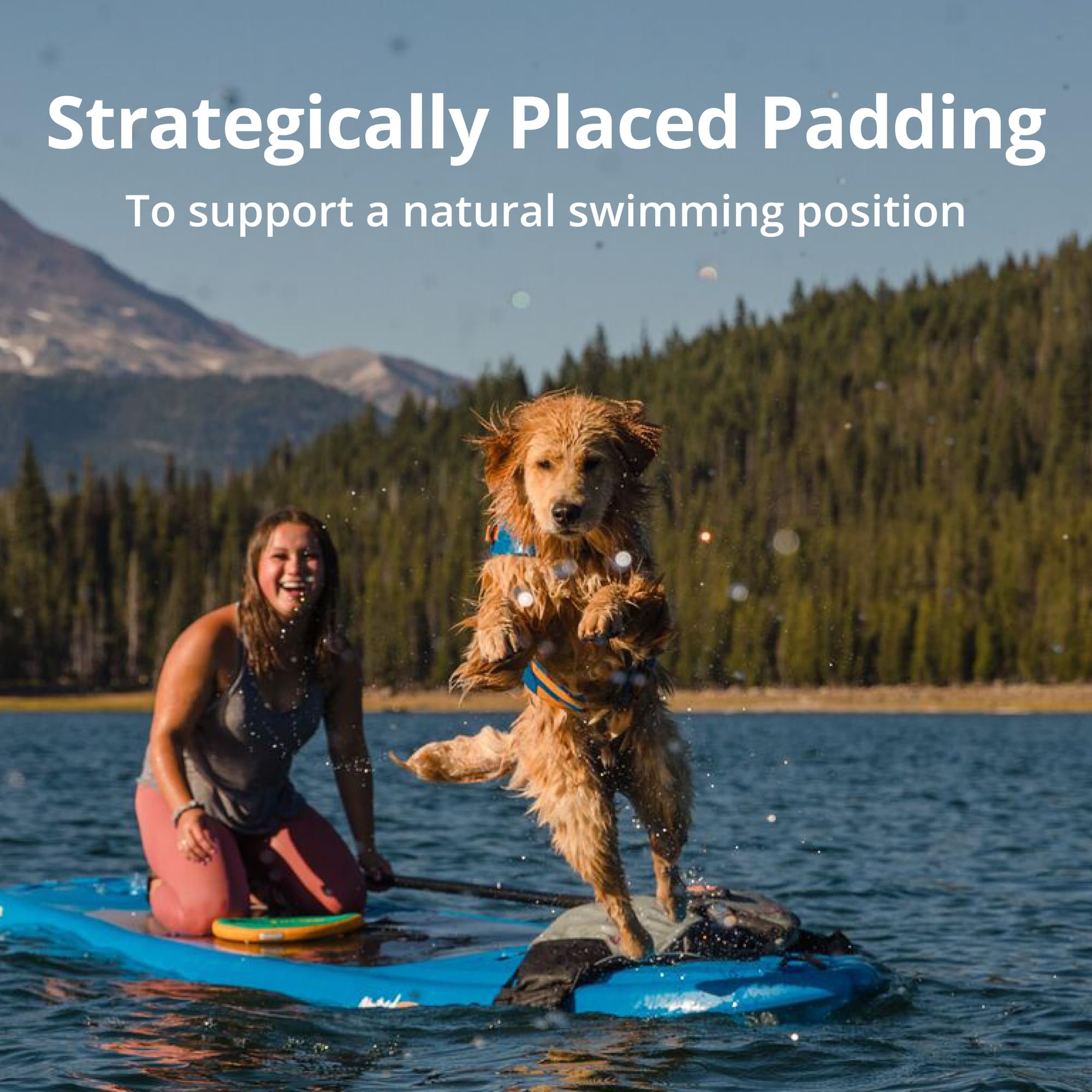 Ruffwear Float Coat foam panels support natural swimming position
