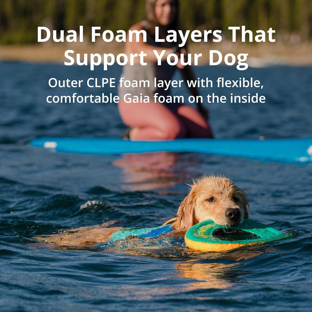 Ruffwear Float Coat integrated lift handle aids getting your dog back aboard.
