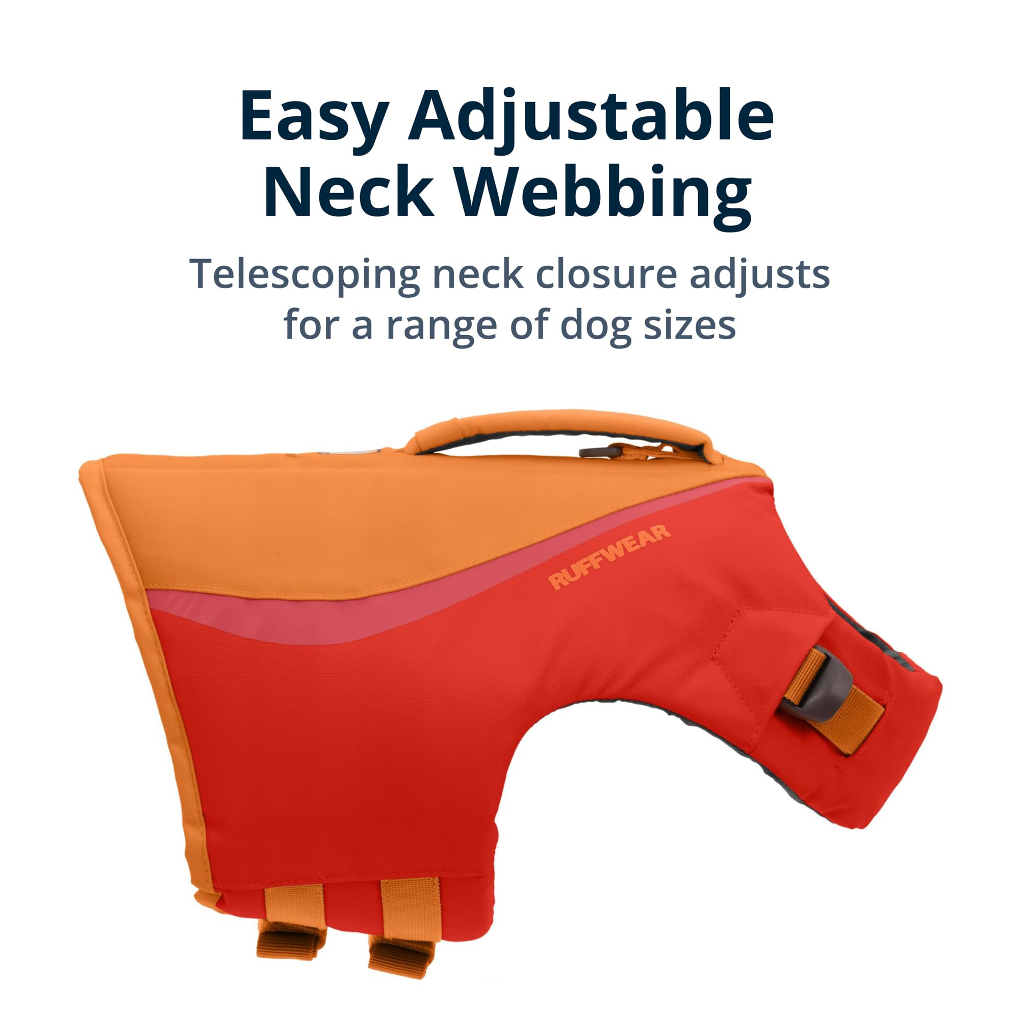 Ruffwear Float Coat secure straps provide durable, comfortable wear on adventures