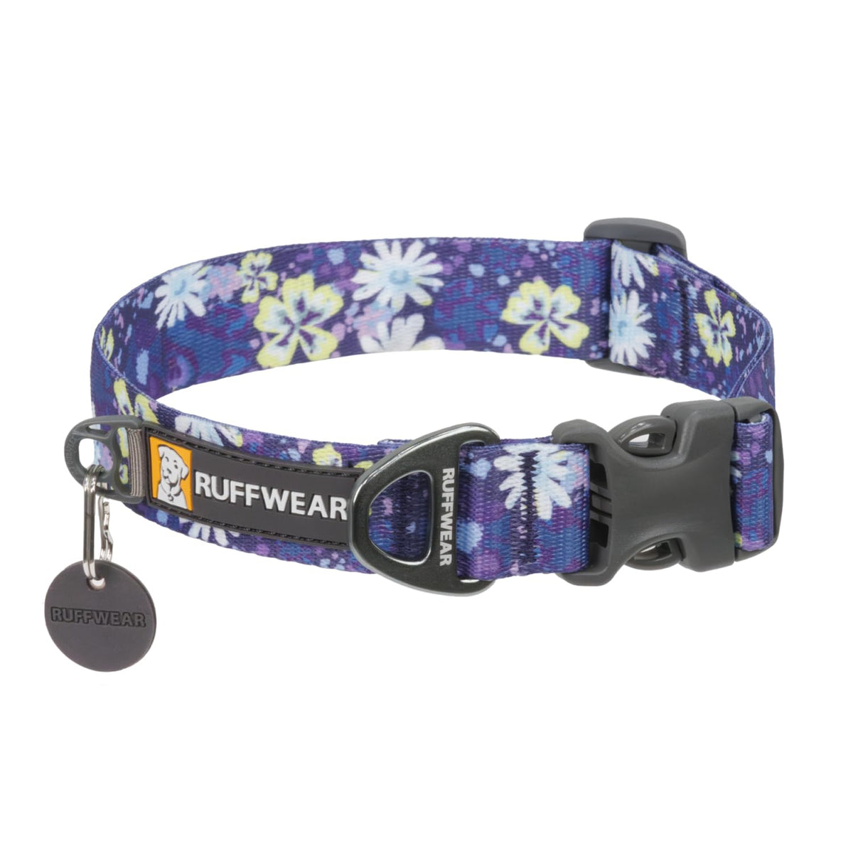 Ruffwear Front Range collar with Tubelok webbing in Wildflower for durable daily wear