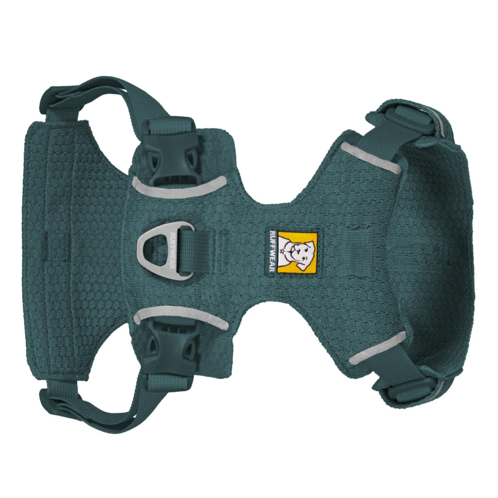 Ruffwear Front Range Flex harness deep teal color on dog for stylish comfort.
