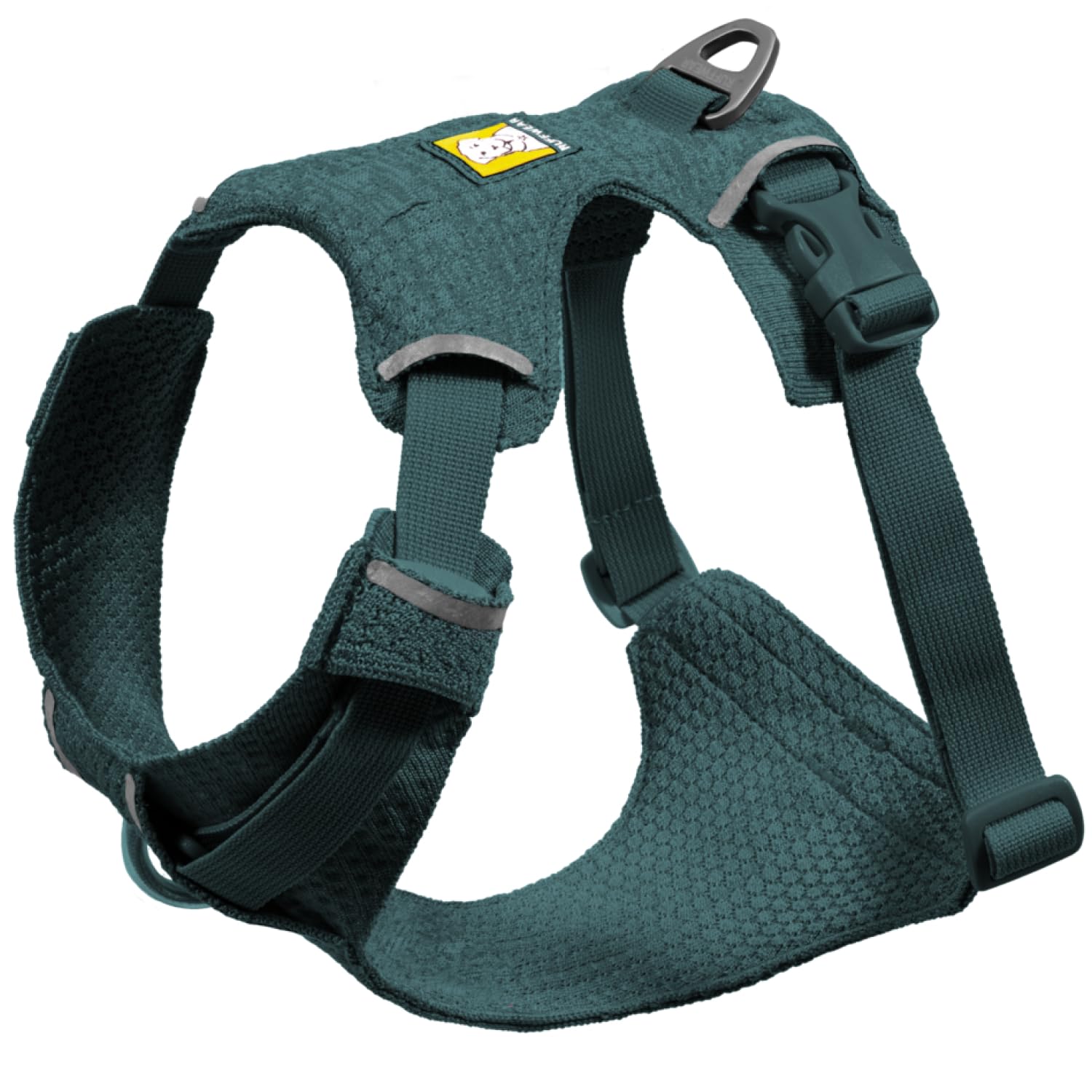 Ruffwear Front Range Flex front clip detail for confident no-pull training.