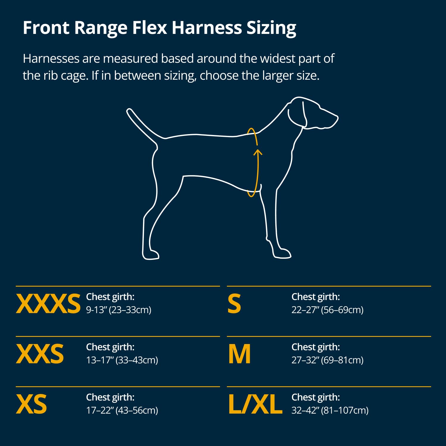 Ruffwear Front Range Flex harness front view highlighting easy on/off design.