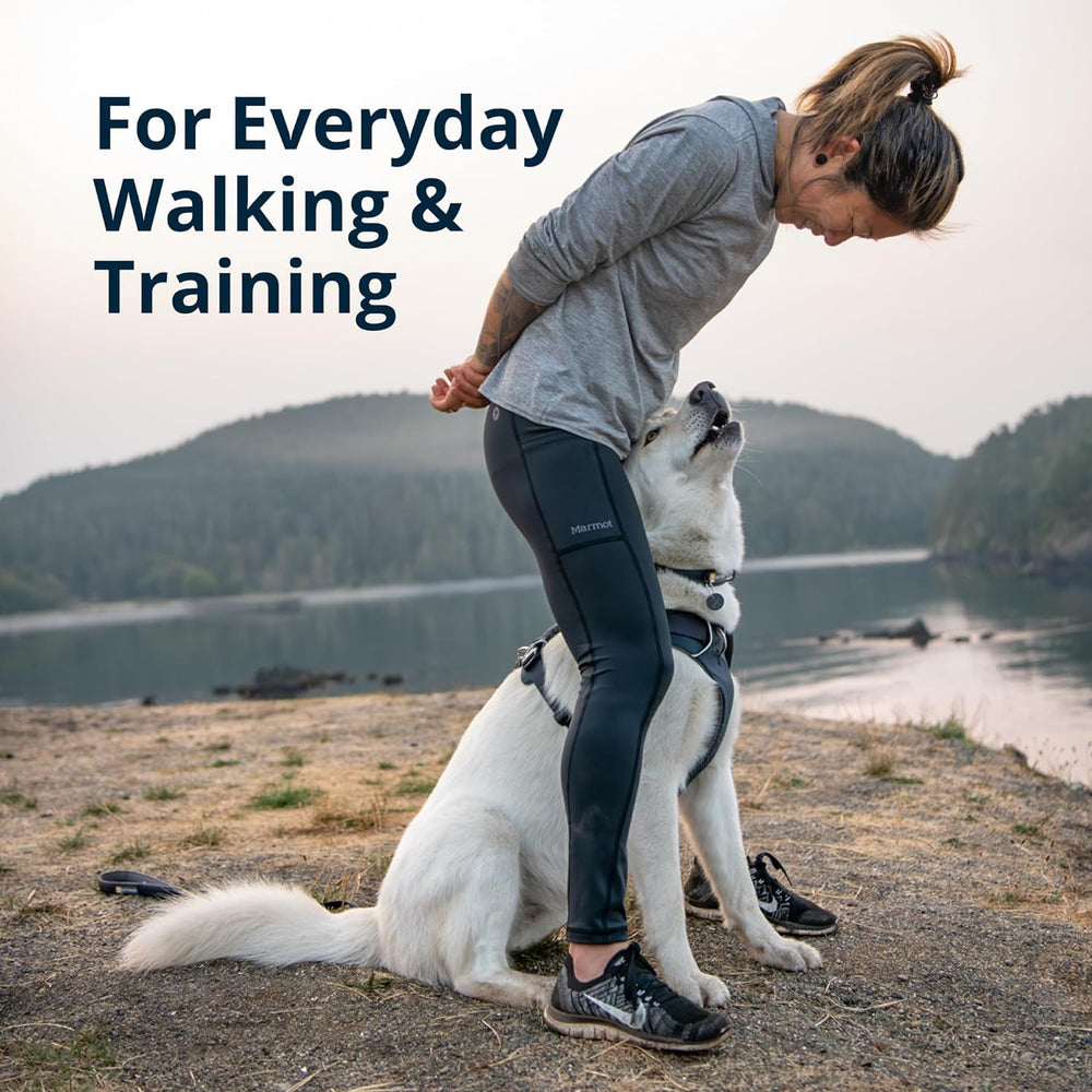 Ruffwear Front Range harness foam-padded chest for comfort on long adventures.