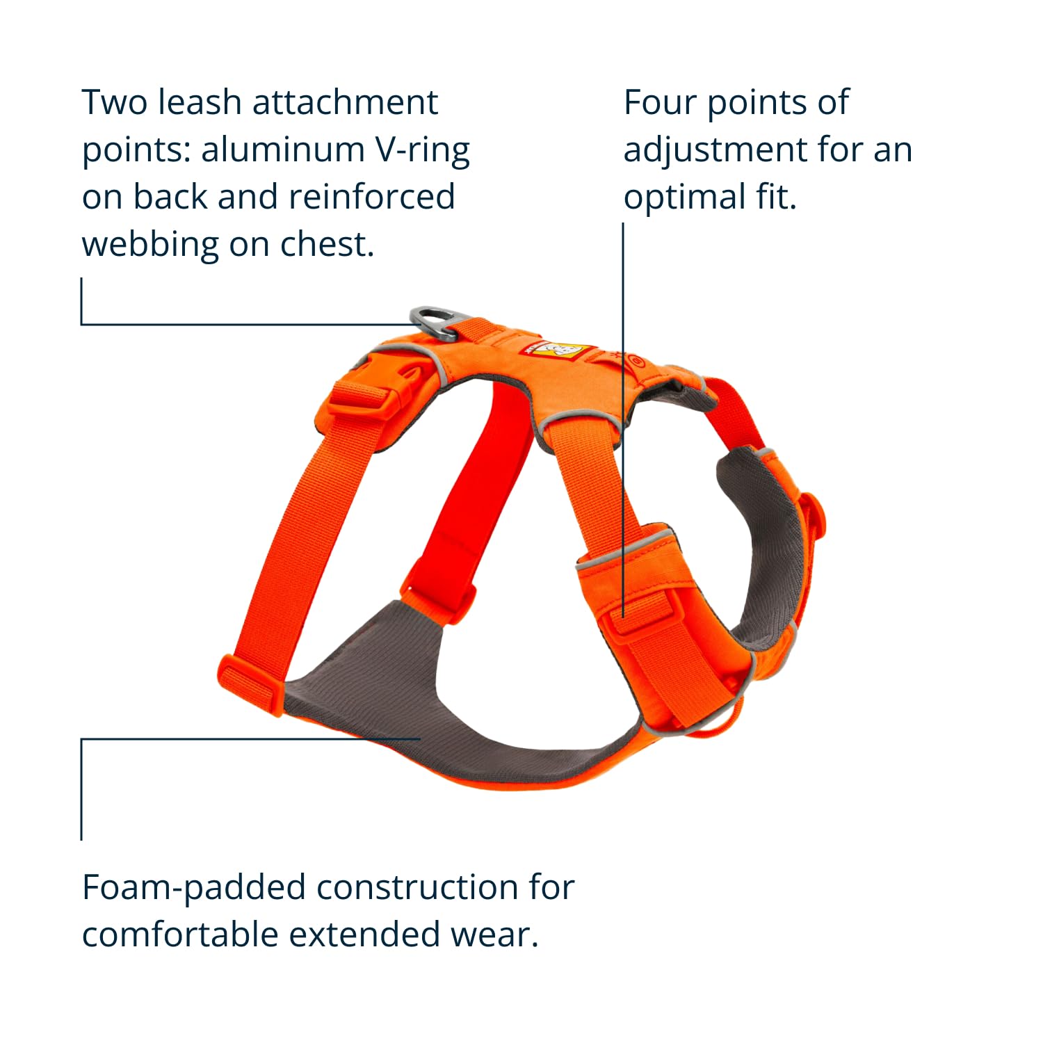 Ruffwear Front Range harness four-point adjustment system for comfort