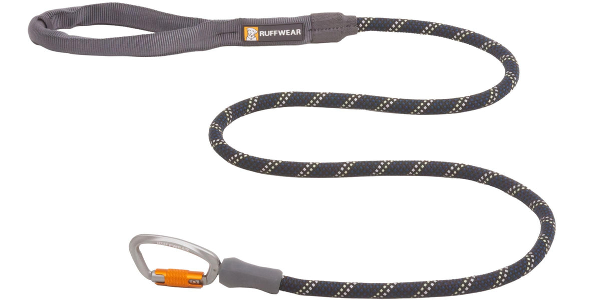 Ruffwear Knot-a-Leash 5 ft rope closeup showing secure locking connection for large dogs.