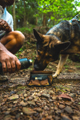 Ruffwear Quencher folded flat, easy to stash in pack.