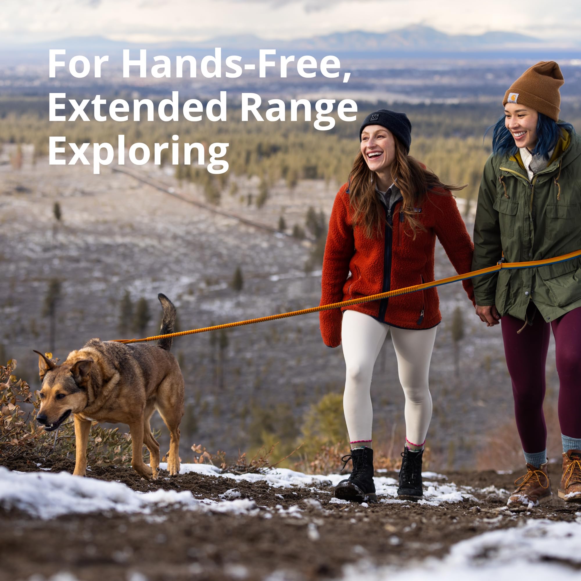 Ruffwear Roamer Bungee Leash extended-range webbing cushions fast strides