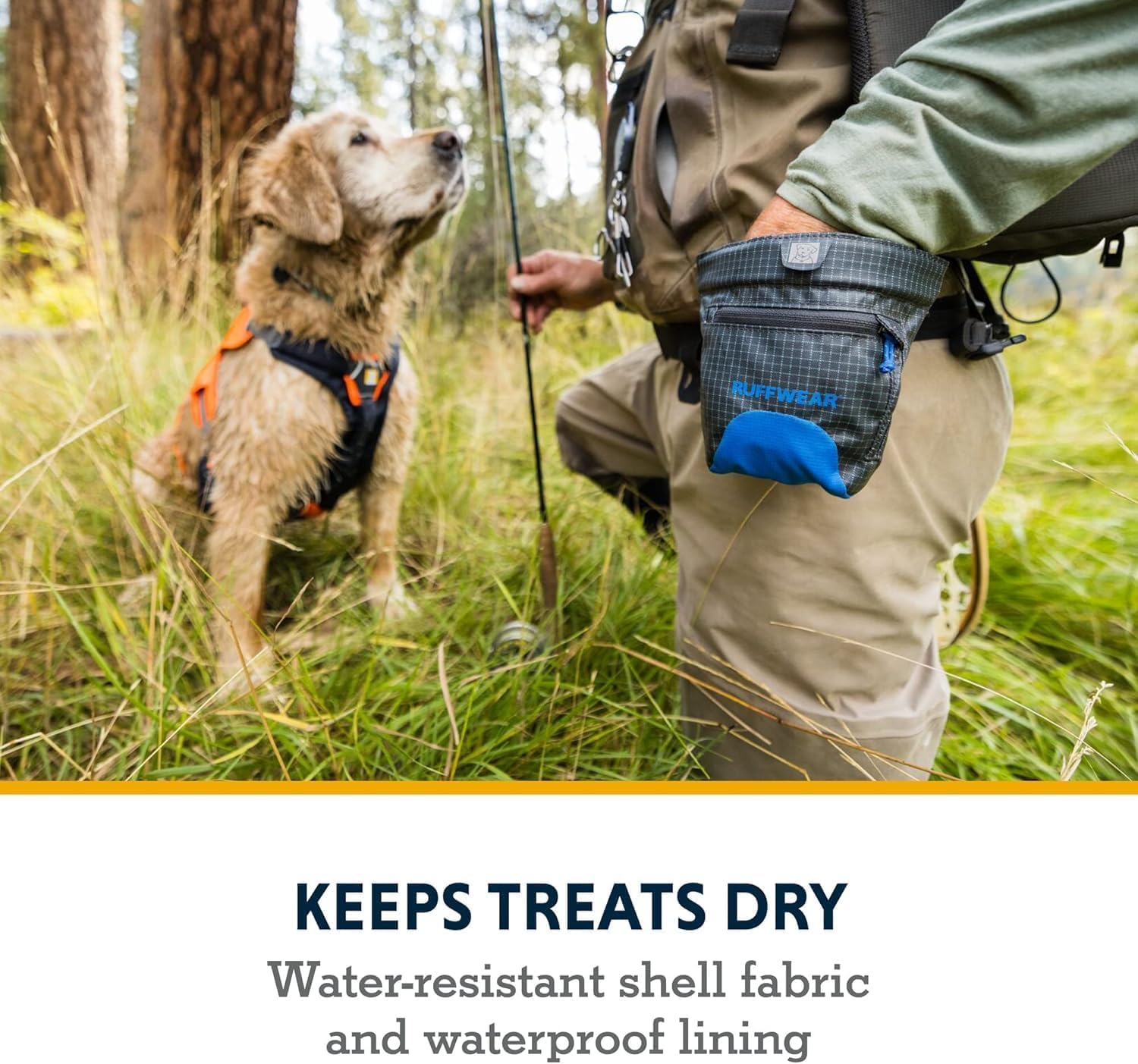 Ruffwear Treat Trader easy-clean shell simplifies post-session care.