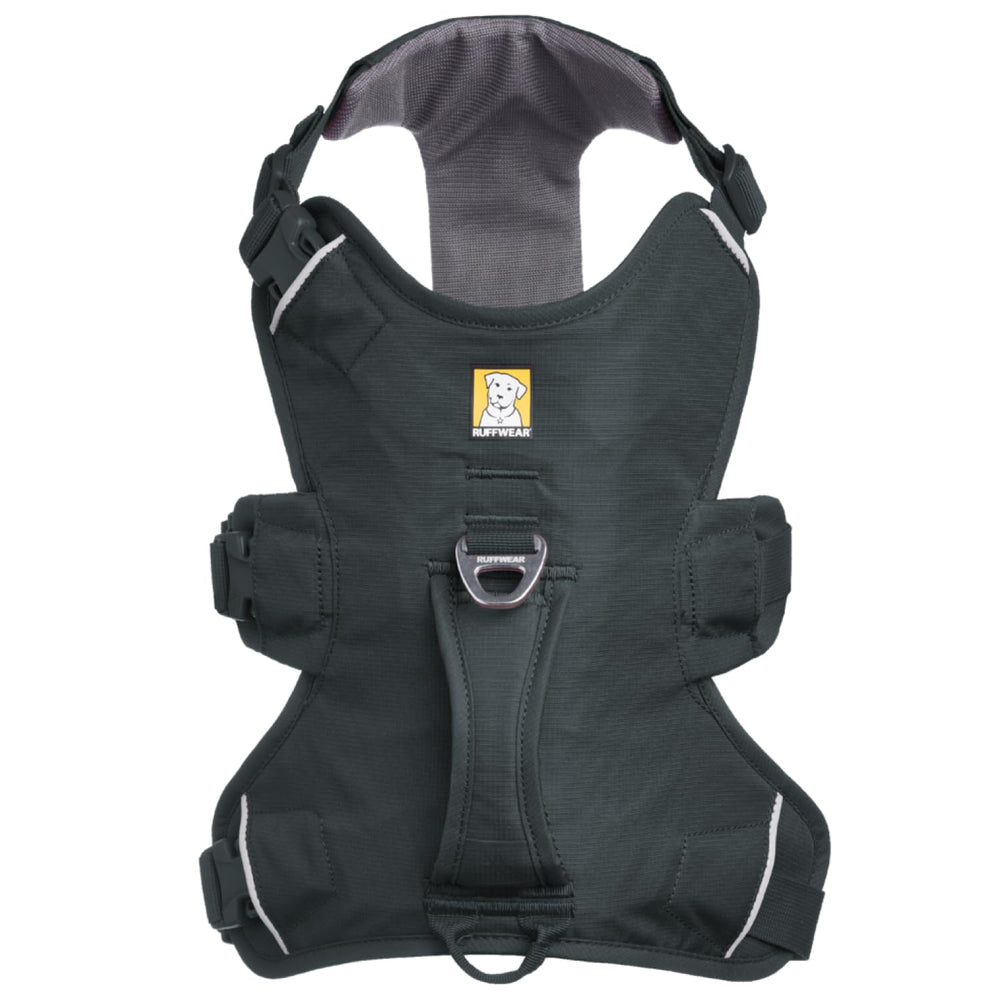 Escape resistant four point adjustment keeps the harness secure on deep chest dogs.