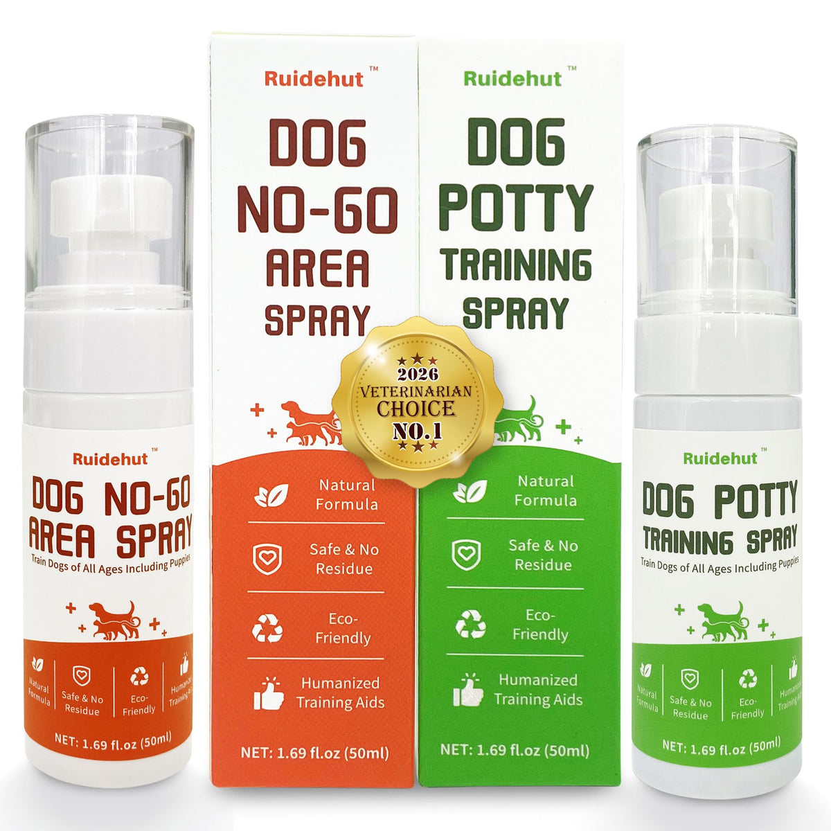 Ruidehut Dog Potty Spray area application helps guide urination in designated spots.
