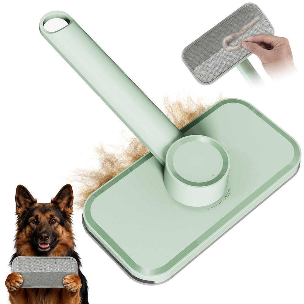 Rundik pet hair remover on clothes demonstrates quick lint lift and reusable design.