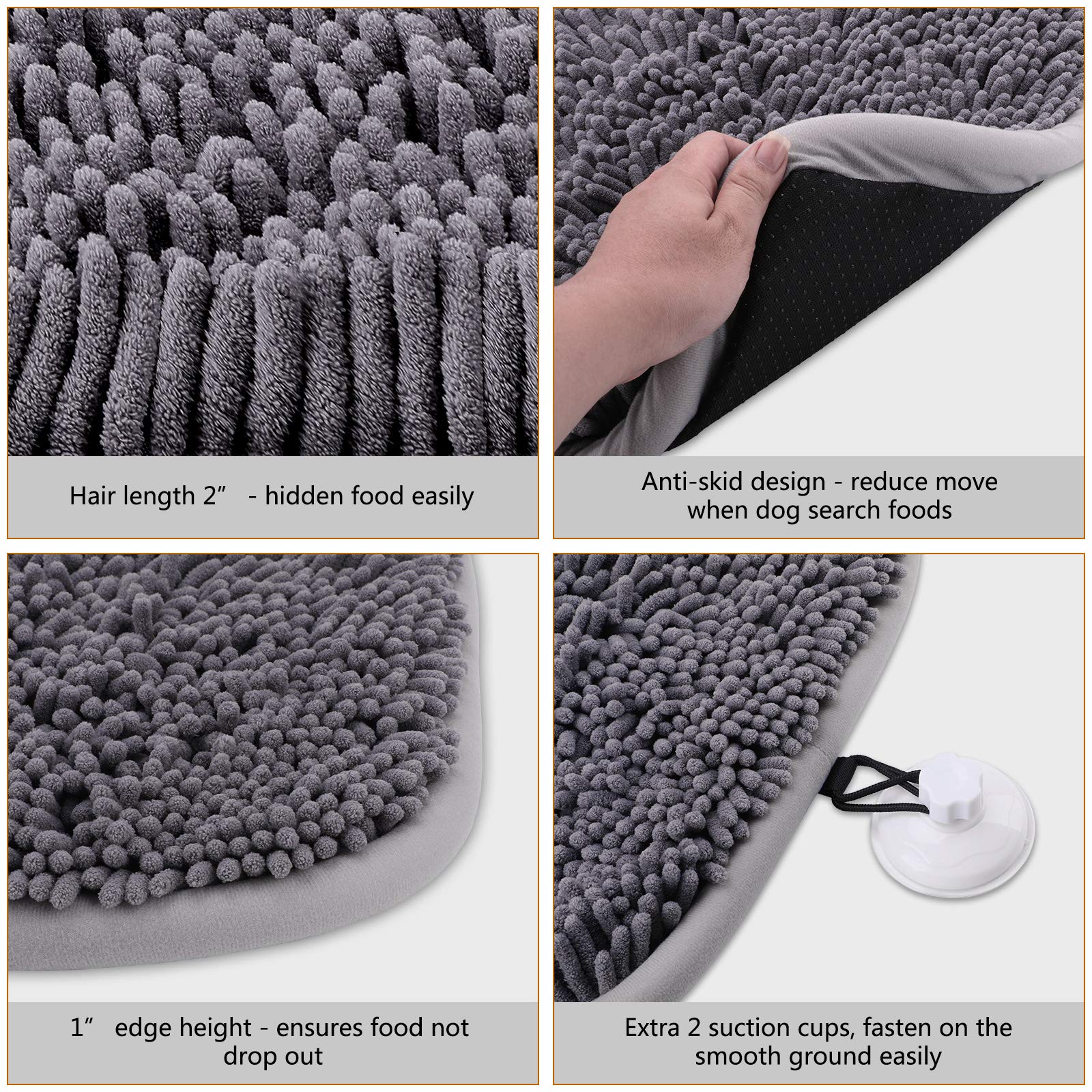 Rundik Snuffle Mat with two suction cups securing to smooth floor