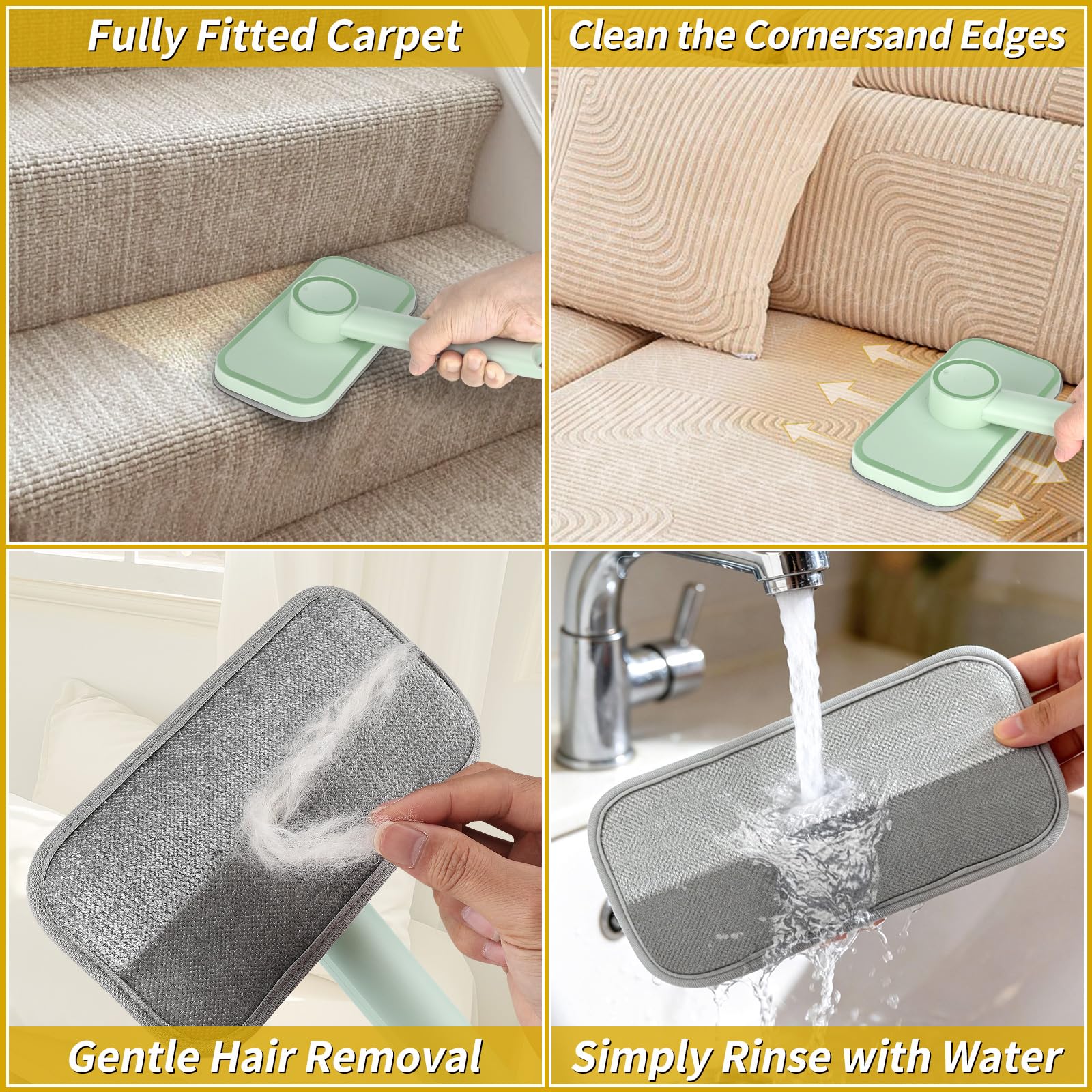 Rundik universal compatibility brush tackles nylon, polyester, wool fabrics.